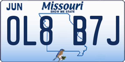 MO license plate OL8B7J