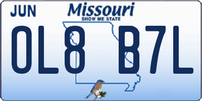 MO license plate OL8B7L