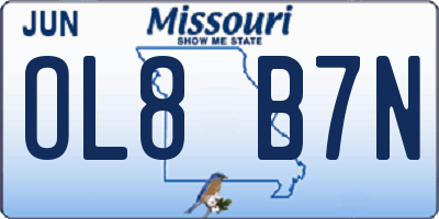 MO license plate OL8B7N