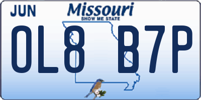 MO license plate OL8B7P