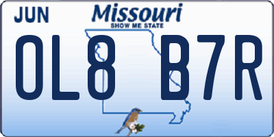 MO license plate OL8B7R