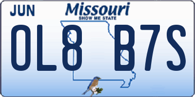 MO license plate OL8B7S