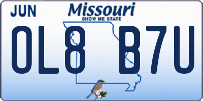 MO license plate OL8B7U