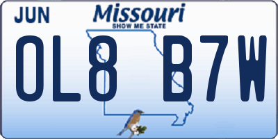 MO license plate OL8B7W