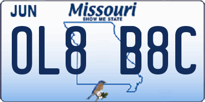 MO license plate OL8B8C