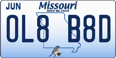 MO license plate OL8B8D
