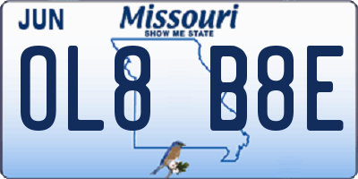 MO license plate OL8B8E