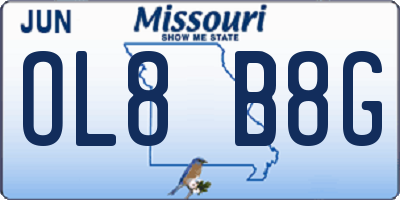 MO license plate OL8B8G