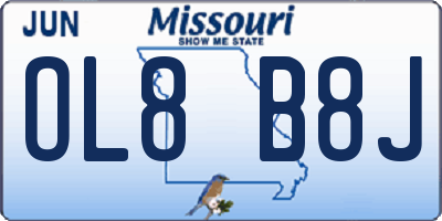 MO license plate OL8B8J