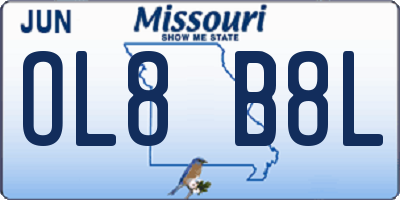 MO license plate OL8B8L