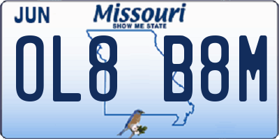 MO license plate OL8B8M