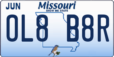 MO license plate OL8B8R
