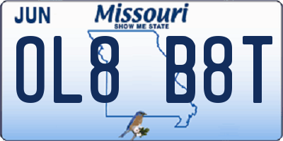 MO license plate OL8B8T
