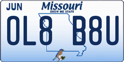 MO license plate OL8B8U