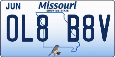 MO license plate OL8B8V