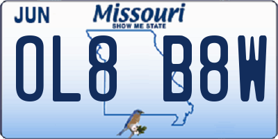 MO license plate OL8B8W