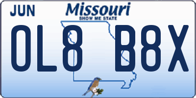 MO license plate OL8B8X