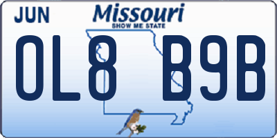 MO license plate OL8B9B