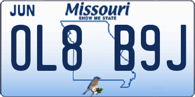 MO license plate OL8B9J