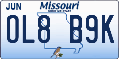 MO license plate OL8B9K