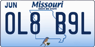 MO license plate OL8B9L