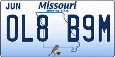 MO license plate OL8B9M
