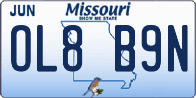 MO license plate OL8B9N