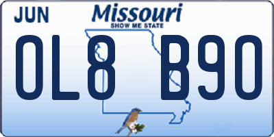 MO license plate OL8B9O