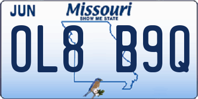 MO license plate OL8B9Q