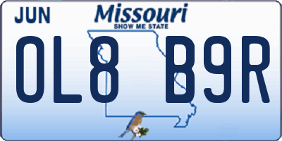MO license plate OL8B9R