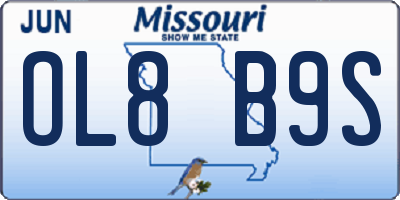 MO license plate OL8B9S