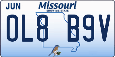 MO license plate OL8B9V
