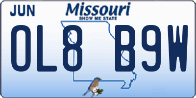MO license plate OL8B9W