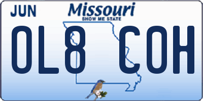 MO license plate OL8C0H