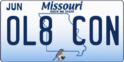 MO license plate OL8C0N