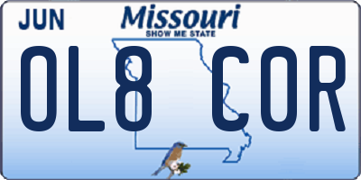 MO license plate OL8C0R