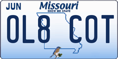 MO license plate OL8C0T