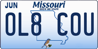 MO license plate OL8C0U