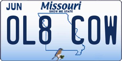 MO license plate OL8C0W
