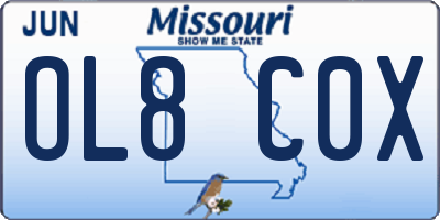 MO license plate OL8C0X
