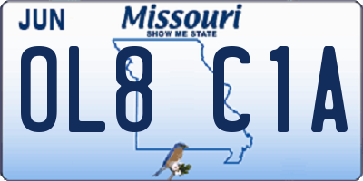 MO license plate OL8C1A