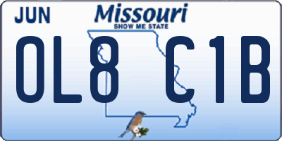 MO license plate OL8C1B