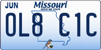 MO license plate OL8C1C