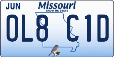 MO license plate OL8C1D