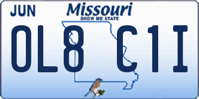 MO license plate OL8C1I