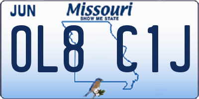MO license plate OL8C1J