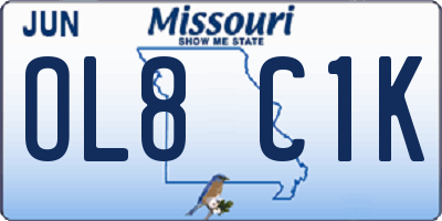 MO license plate OL8C1K