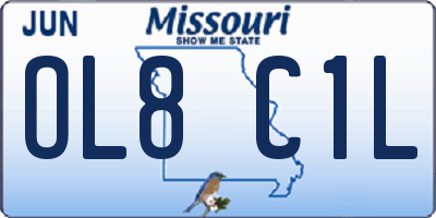 MO license plate OL8C1L