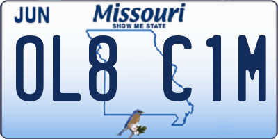 MO license plate OL8C1M