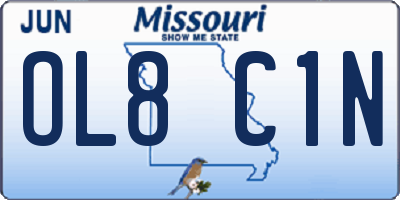 MO license plate OL8C1N